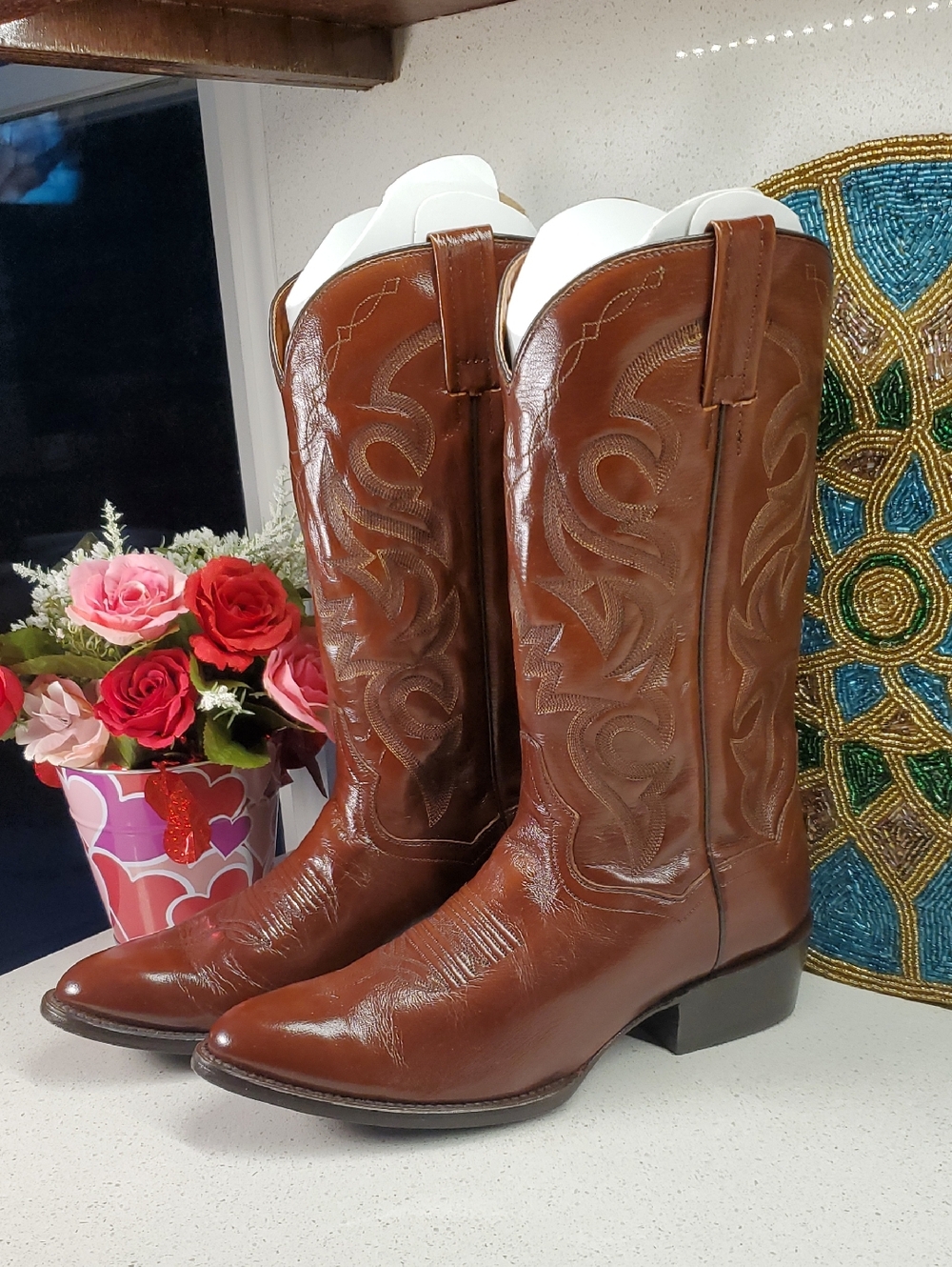 DAN POST Men's Tan MIGNON CORONA Western Cowboy Boots (sz 9)